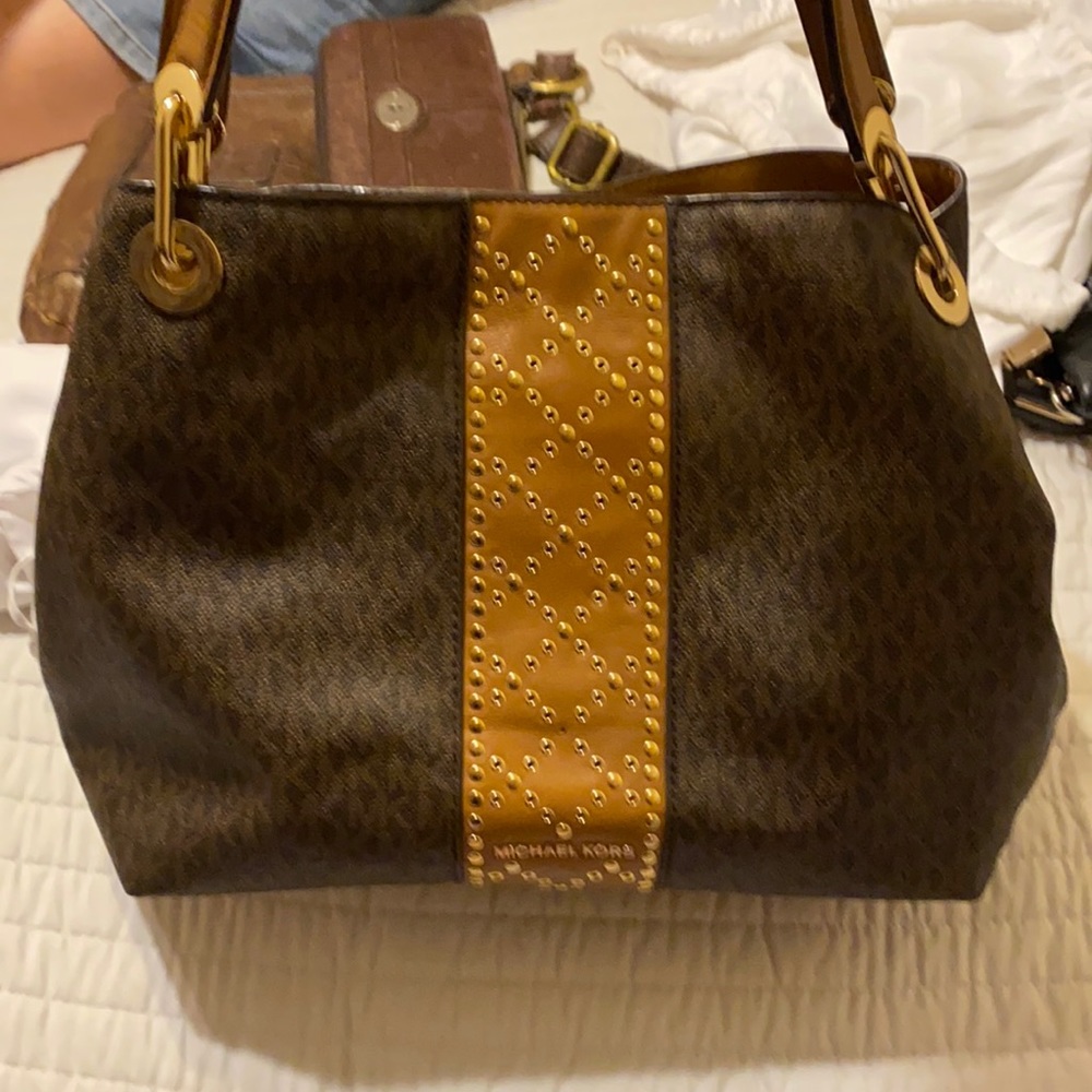 Michael Kors brown leather tote